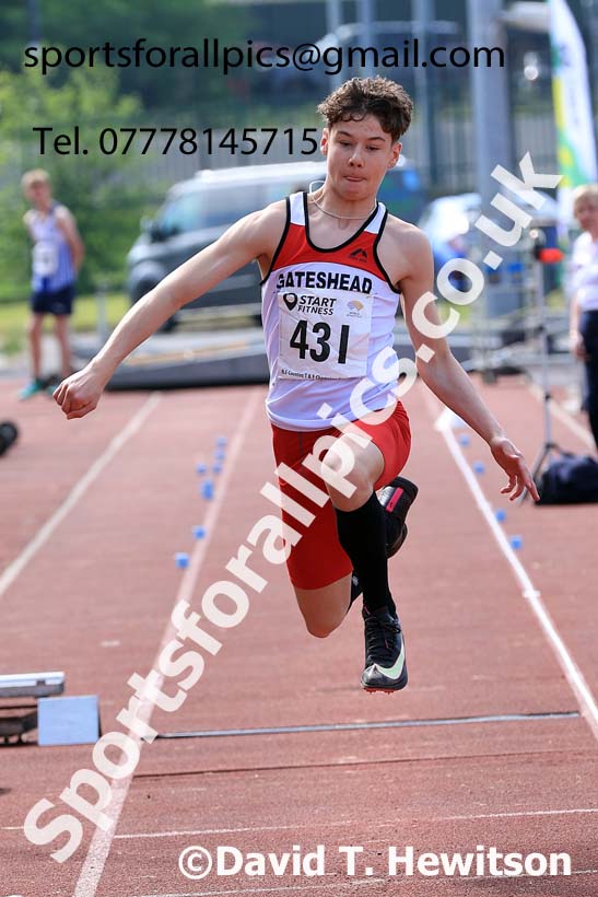Mens Under-17s Triple Jump, 2024 North Eastern Track and Field Champs., Middlesbrough.  Photo: David T. Hewitson/Sports for All Pics